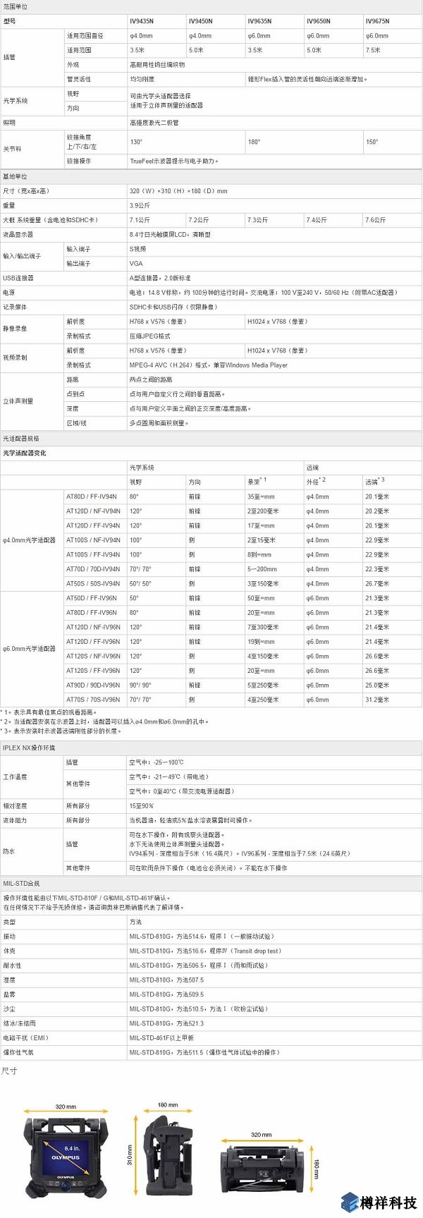 奧林巴斯IPLEX NX視頻內窺鏡產品規(guī)格
